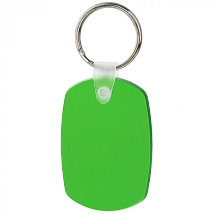 Oval Soft Squeezable Key Tag Promotional Custom Imprinted With Logo- Translucent Green